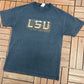 LSU Tigers Football Graphic Tee | Size Large | Vintage 2000s College Black T-Shirt |