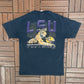 LSU Tigers Football Graphic Tee | Size Large | Vintage 2000s College Black T-Shirt |