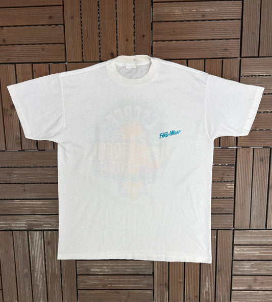 Salem Cigarettes Fresh Wrap Graphic Tee | Size X-Large | Vintage 1990s Promotional White T-Shirt |