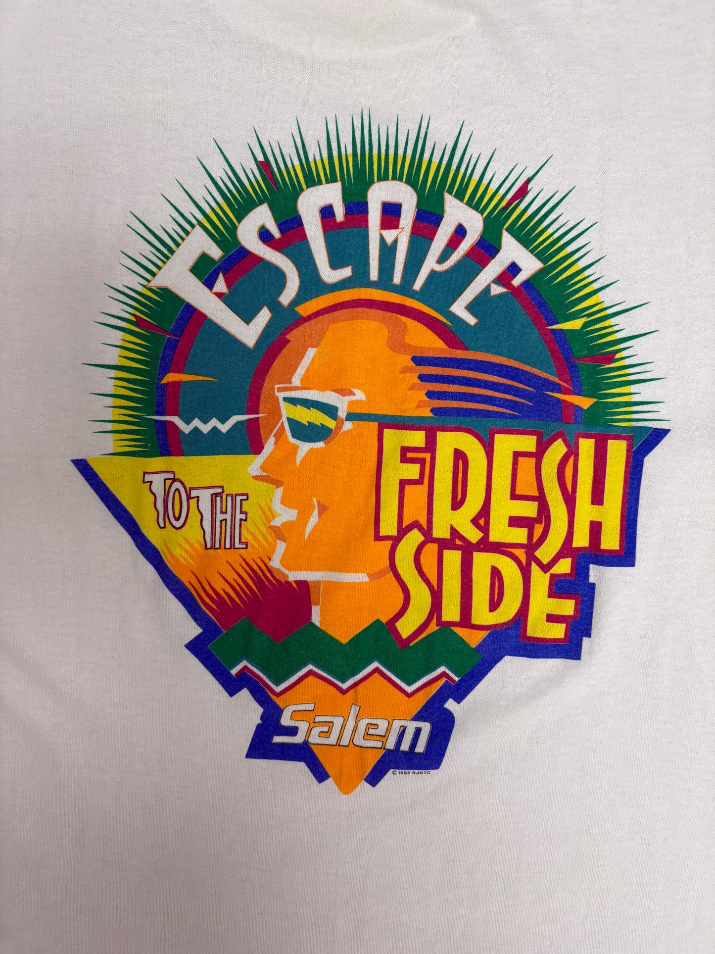 Salem Cigarettes Fresh Wrap Graphic Tee | Size X-Large | Vintage 1990s Promotional White T-Shirt |