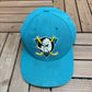 Anaheim Mighty Ducks Graphic Hat | Snap Back | Vintage 2000s NHL Hockey Green Cap |