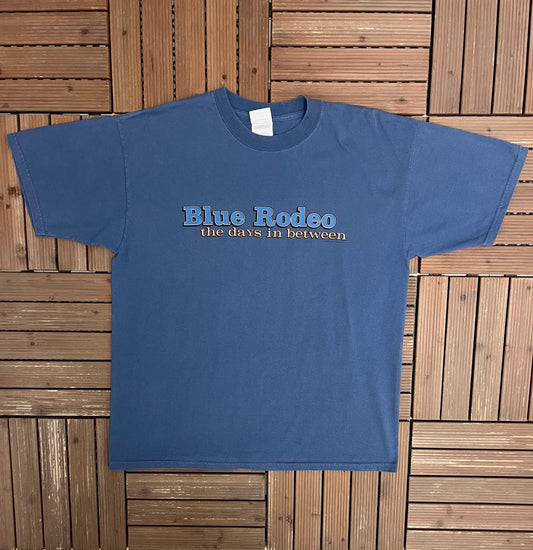 Blue Rodeo The Days In Between Graphic Tee | Size X-Large | Vintage 1990s Rock Band Blue T-Shirt |