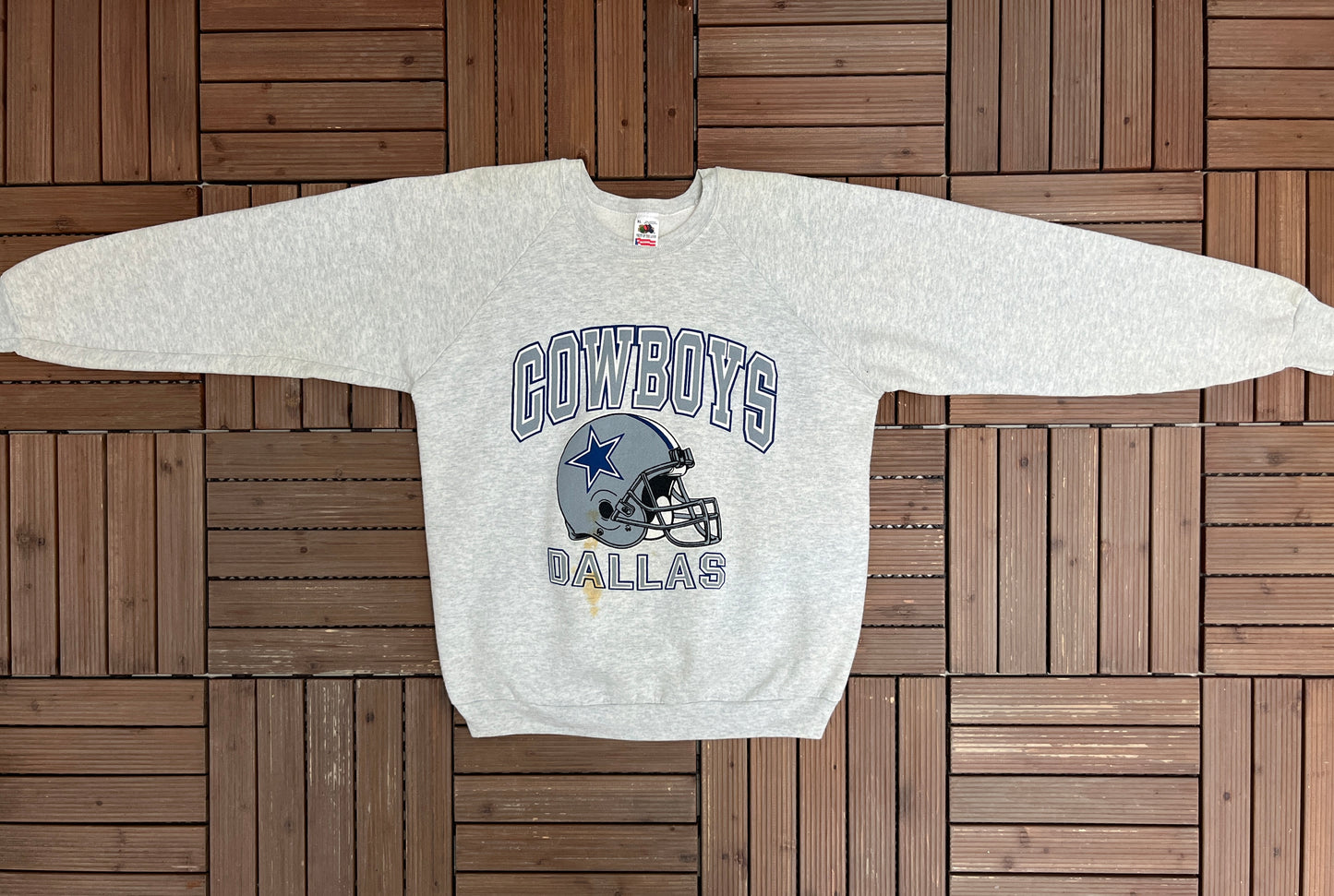 Dallas Cowboys Graphic Crewneck | Size X-Large | Vintage 1990s NFL Football Grey Sweater |