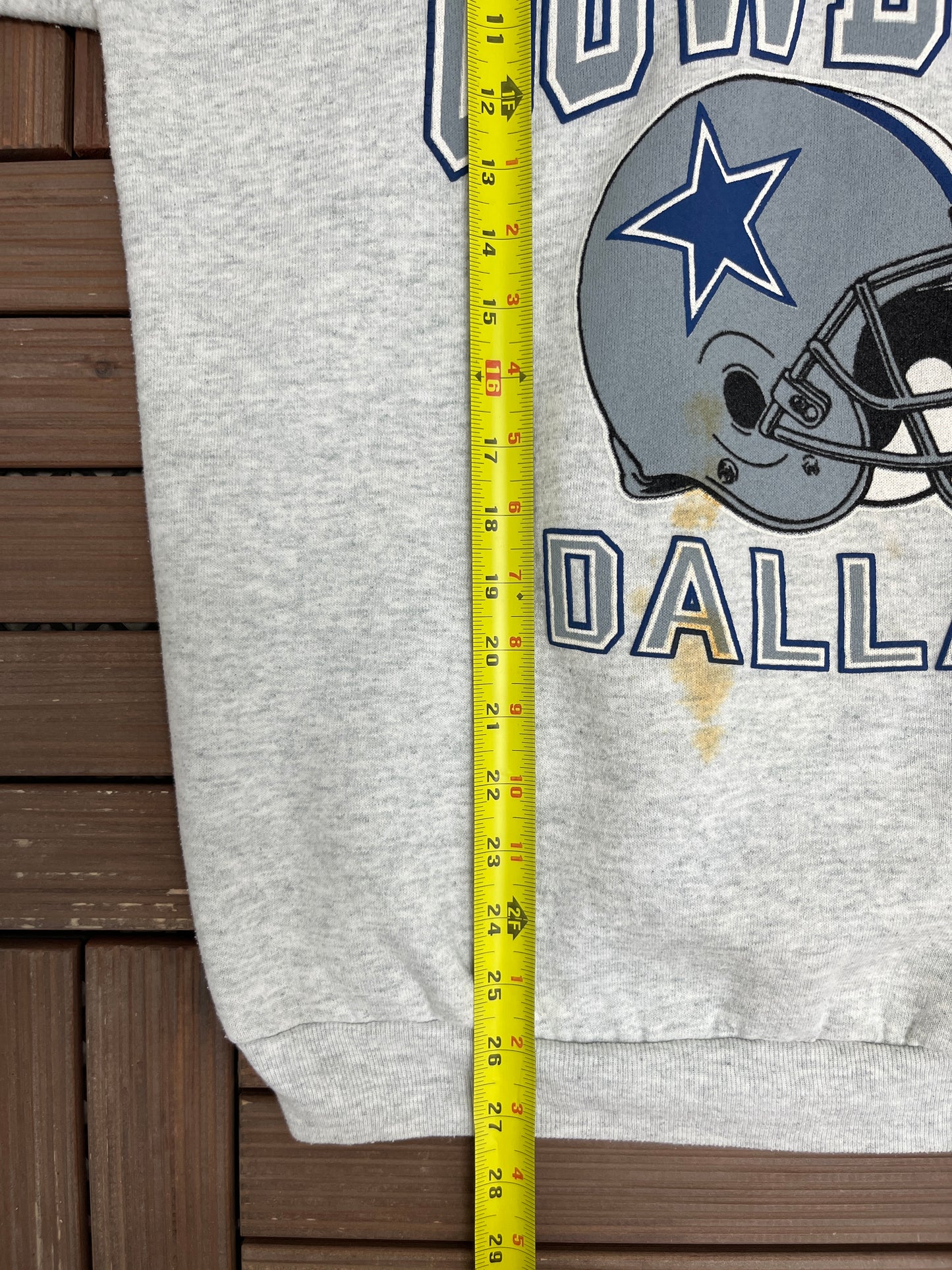 Dallas Cowboys Graphic Crewneck | Size X-Large | Vintage 1990s NFL Football Grey Sweater |