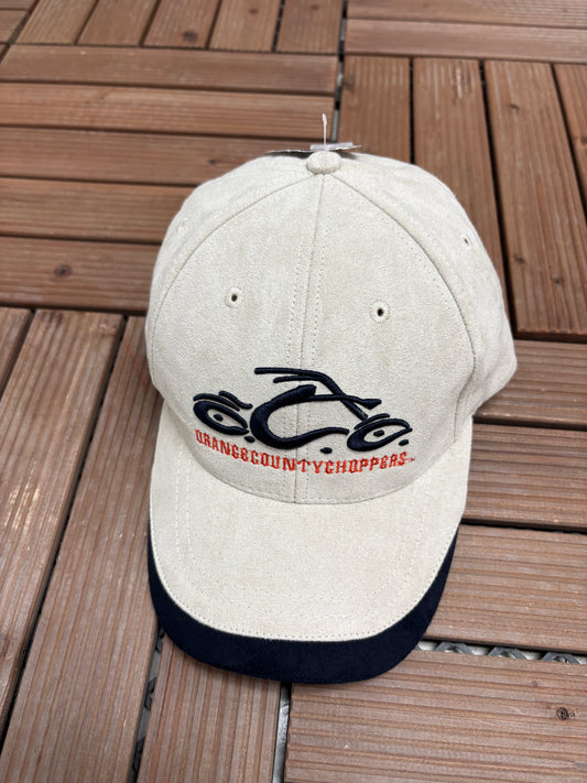 Orange County Choppers New York Embroidered Hat | Strap Back | Vintage 2000s Biker Promotional Grey Hat |