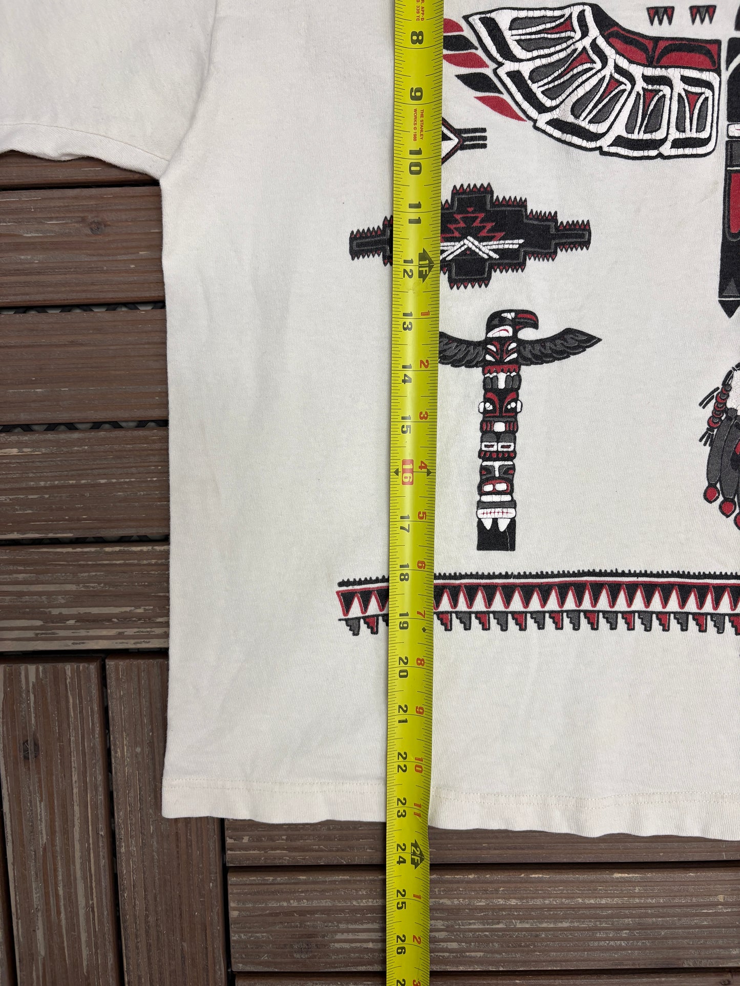 Wisconsin Dells Abstract Art Graphic Tee | Size Large | Vintage 1990s Promotional Tourist White T-Shirt |