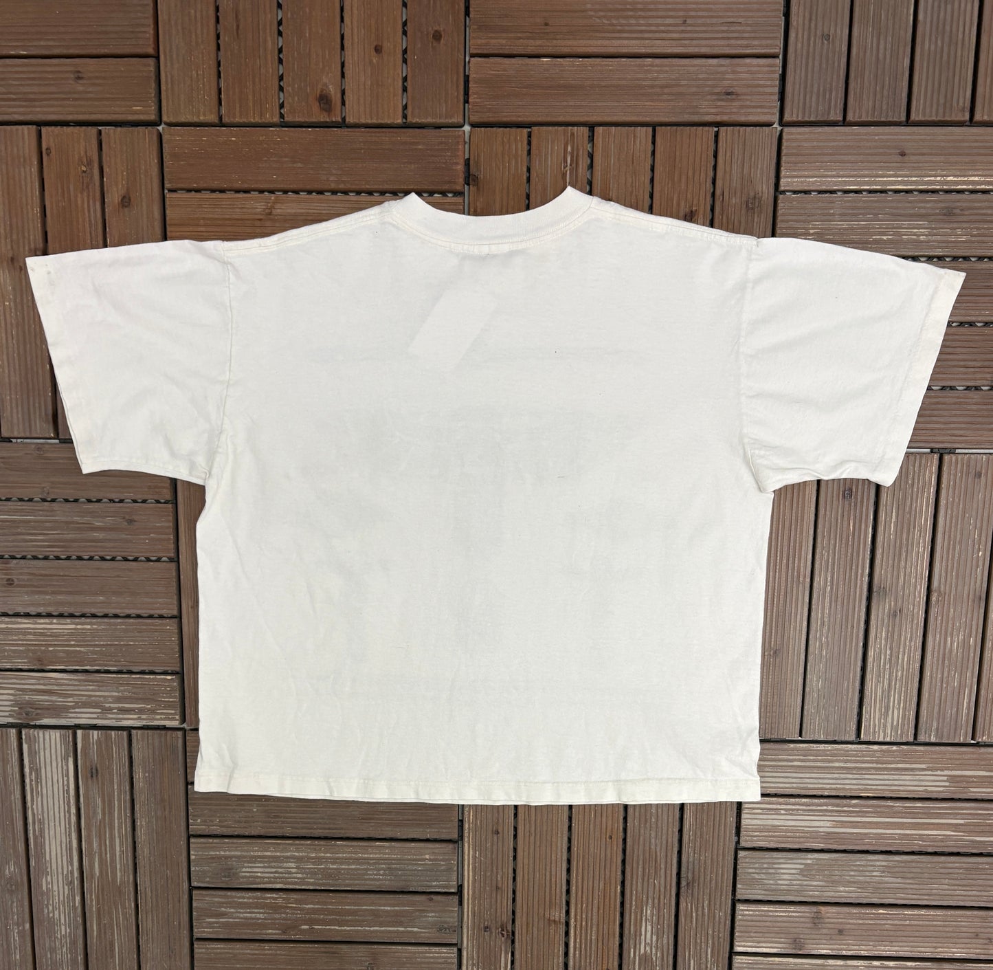 Wisconsin Dells Abstract Art Graphic Tee | Size Large | Vintage 1990s Promotional Tourist White T-Shirt |