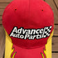 Cruz Pedregon Advance Auto Parts Embroidered Hat | Strap Back | Vintage 2000s Racing Red Cap |