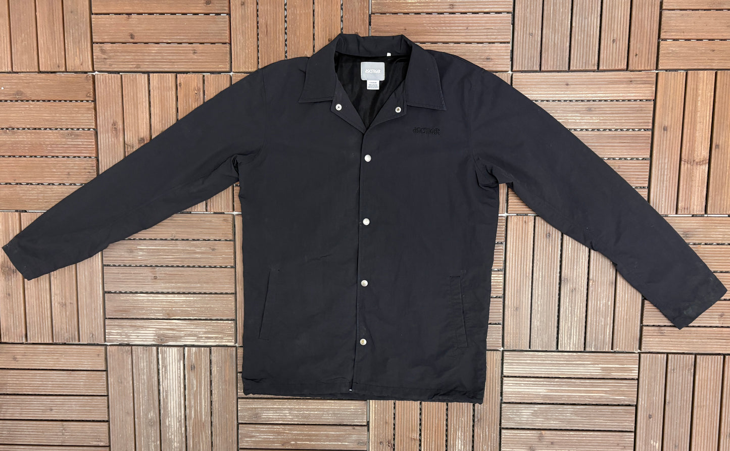 ASICS Tiger Embroidered Jacket | Size Large | Branded Coach Black Jacket |
