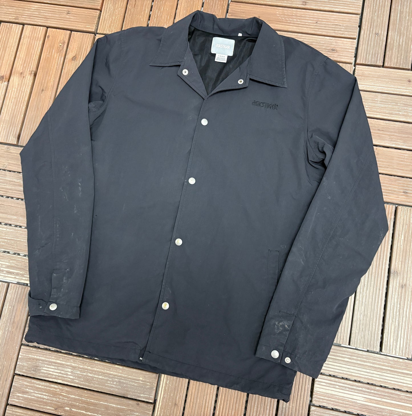 ASICS Tiger Embroidered Jacket | Size Large | Branded Coach Black Jacket |