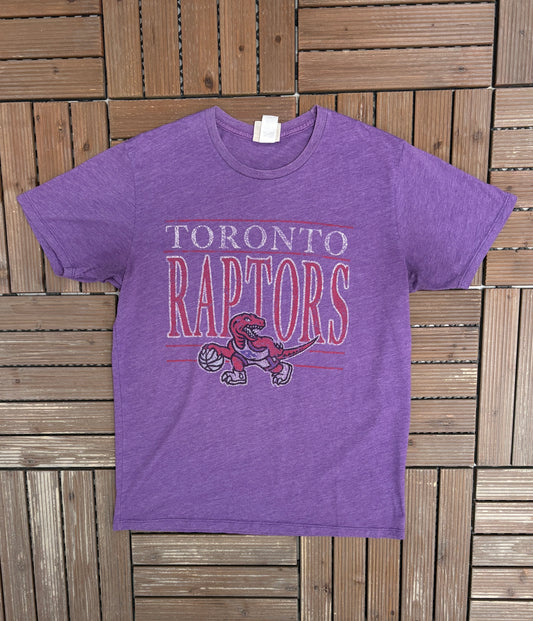 Toronto Raptors Graphic Tee | Size Medium | Vintage 2000s NBA Basketball Purple T-Shirt |