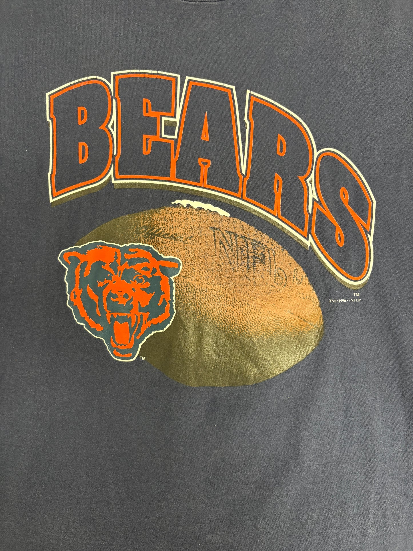 Chicago Bears Graphic Tee | Size X-Large | Vintage 1990s NFL Football Blue T-Shirt |