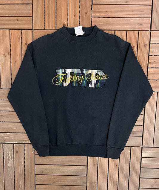 North Dakota Fighting Sioux Graphic Crewneck | Size Medium | Vintage 1990s College Black Sweater |