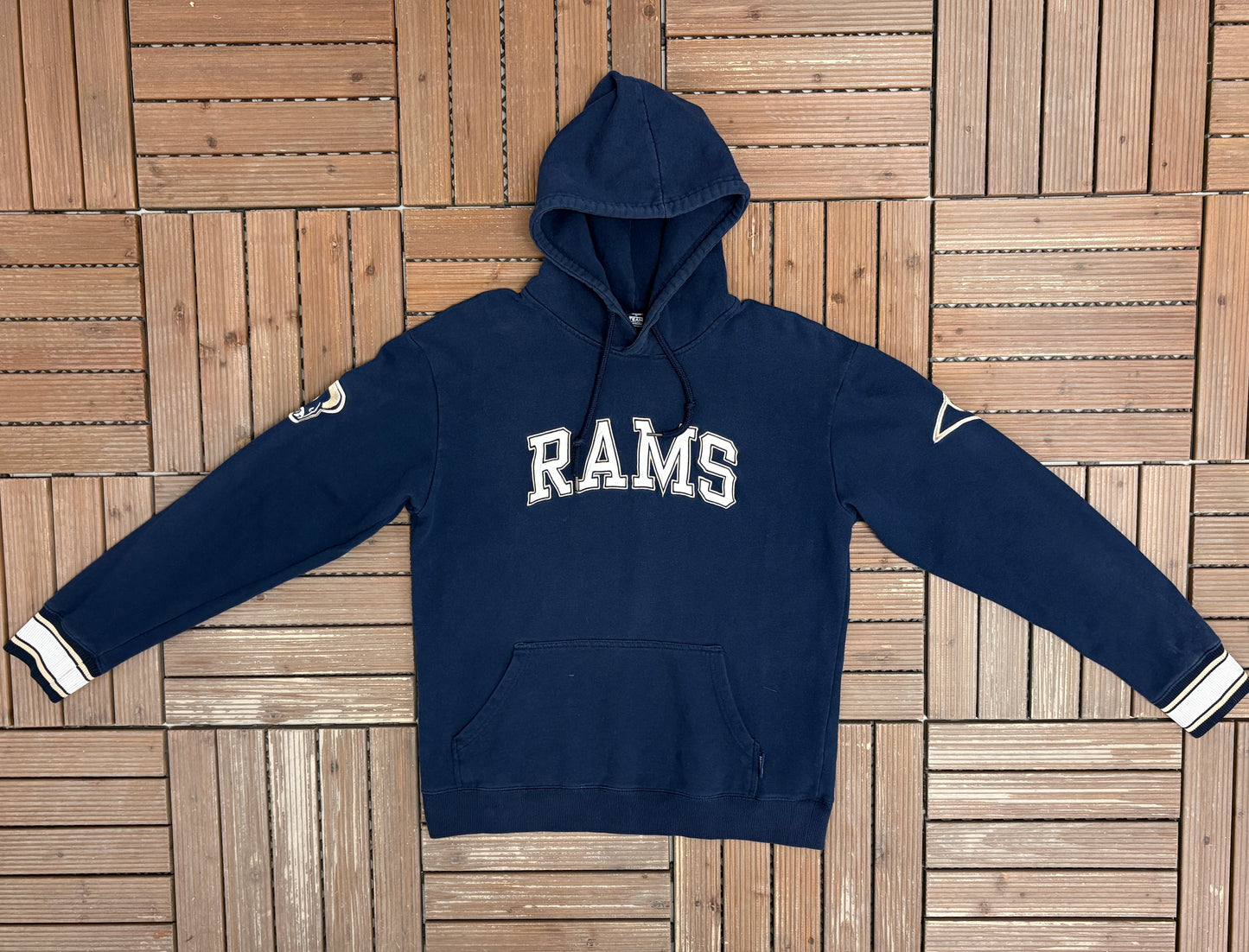 Los Angeles Rams Graphic Hoodie | Size Medium | Vintage 2000s NFL Football Blue Sweatshirt |
