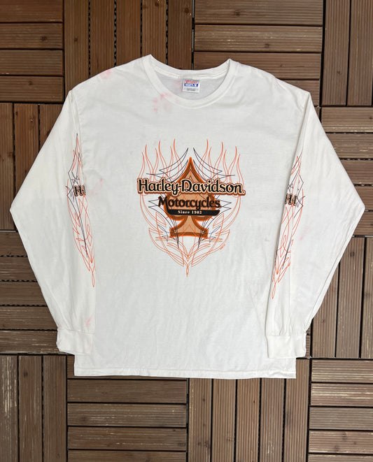 Harley Davidson Motorcycles Since 1903 Graphic Tee | Size Large | Vintage 2000s Motorcycle Biker White T-Shirt |