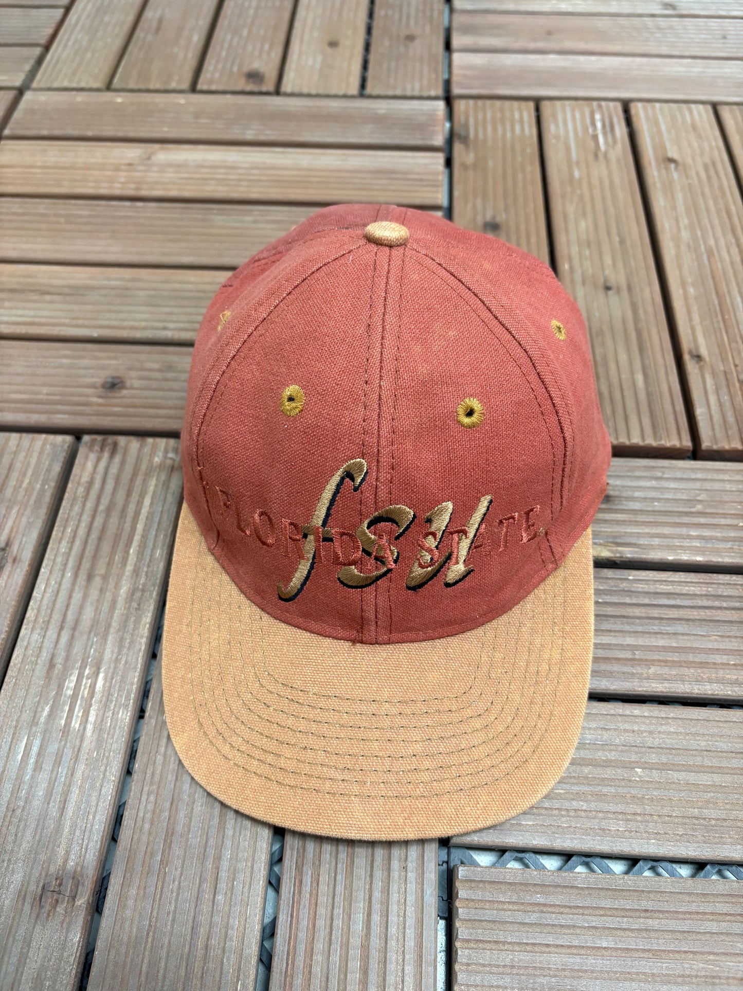 Florida State Seminoles Embroidered Graphic Hat | Metal Clasp | Vintage 1990s College Red Cap |