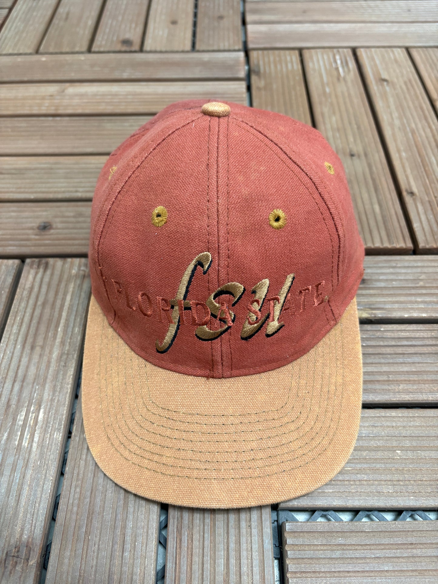 Florida State Seminoles Embroidered Graphic Hat | Metal Clasp | Vintage 1990s College Red Cap |