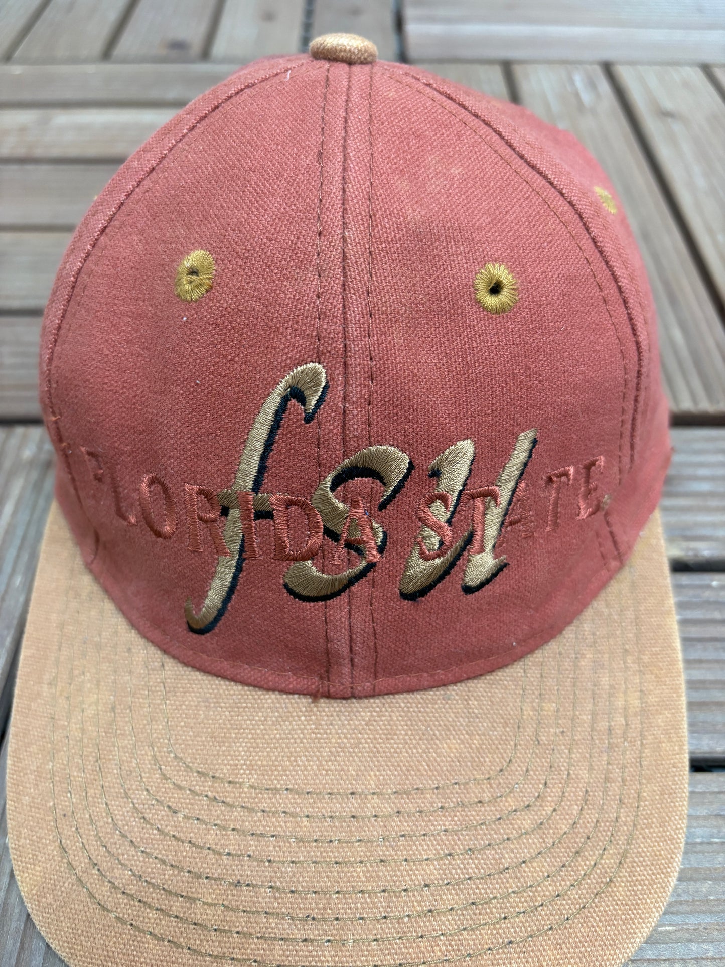 Florida State Seminoles Embroidered Graphic Hat | Metal Clasp | Vintage 1990s College Red Cap |