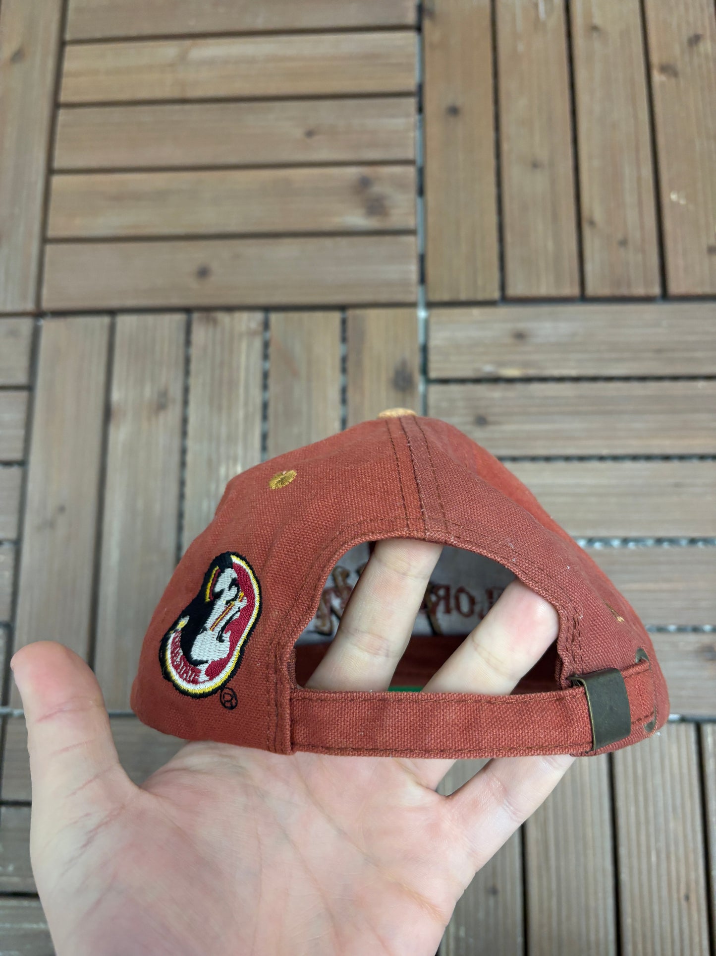 Florida State Seminoles Embroidered Graphic Hat | Metal Clasp | Vintage 1990s College Red Cap |