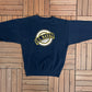 United States Naval Academy Stitched Graphic Crewneck | Size Medium | Vintage 1990s Promotional Blue Sweater |