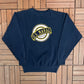 United States Naval Academy Stitched Graphic Crewneck | Size Medium | Vintage 1990s Promotional Blue Sweater |