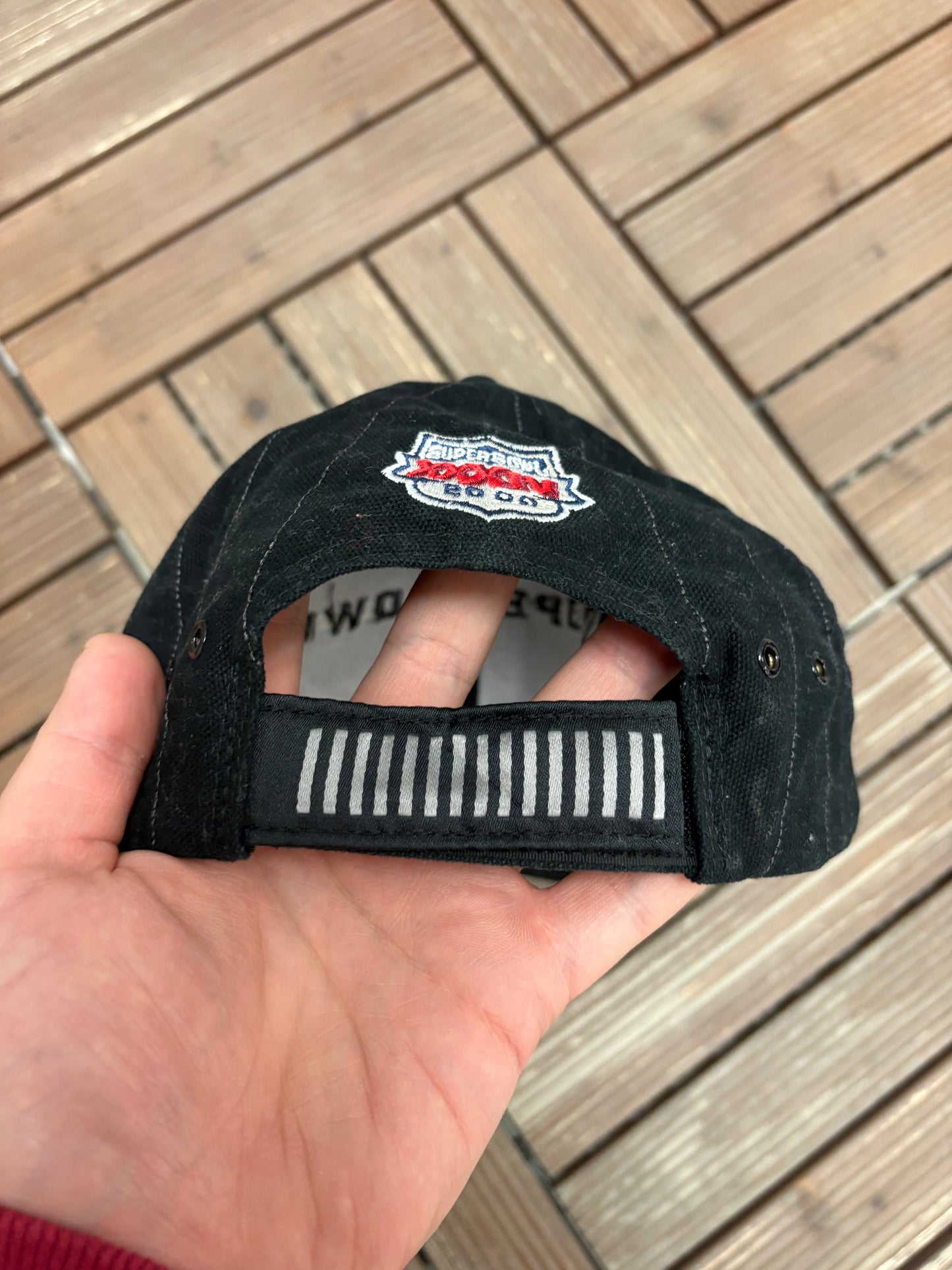 St. Louis Rams Super Bowl Champions 2000 Graphic Hat | Strap Back | Vintage 2000s Logo Athletic Black NFL Football Cap |