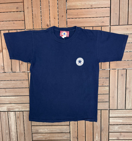 Chuck Taylor Converse Original Canvas Graphic Tee | Size Large | Vintage 1990s Single Stitch Blue T-Shirt |