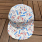 Houston Oilers Helmet All Over Print Graphic Hat | Snap Back | Vintage 1990s NFL Football White Hat |