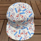 Houston Oilers Helmet All Over Print Graphic Hat | Snap Back | Vintage 1990s NFL Football White Hat |
