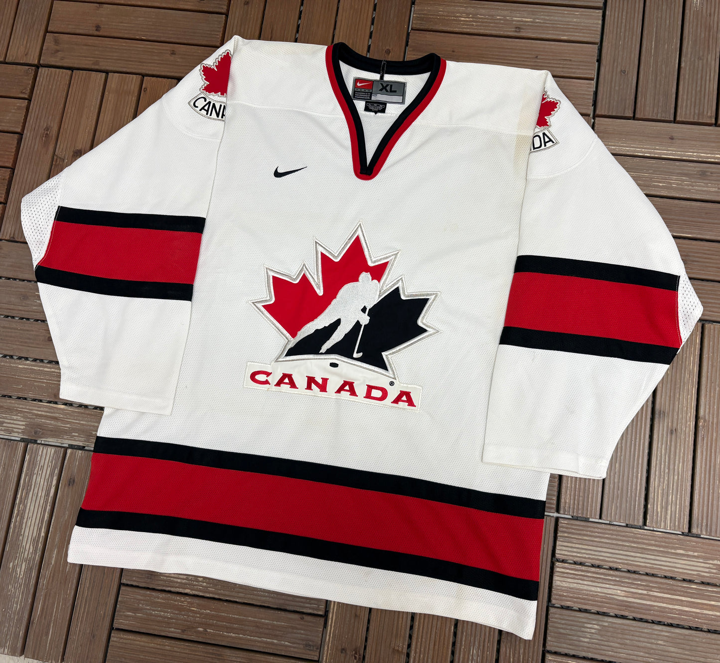 Team Canada Nike Hockey Jersey | Size X-Large | Vintage 1990s White Nike Hockey Jersey |