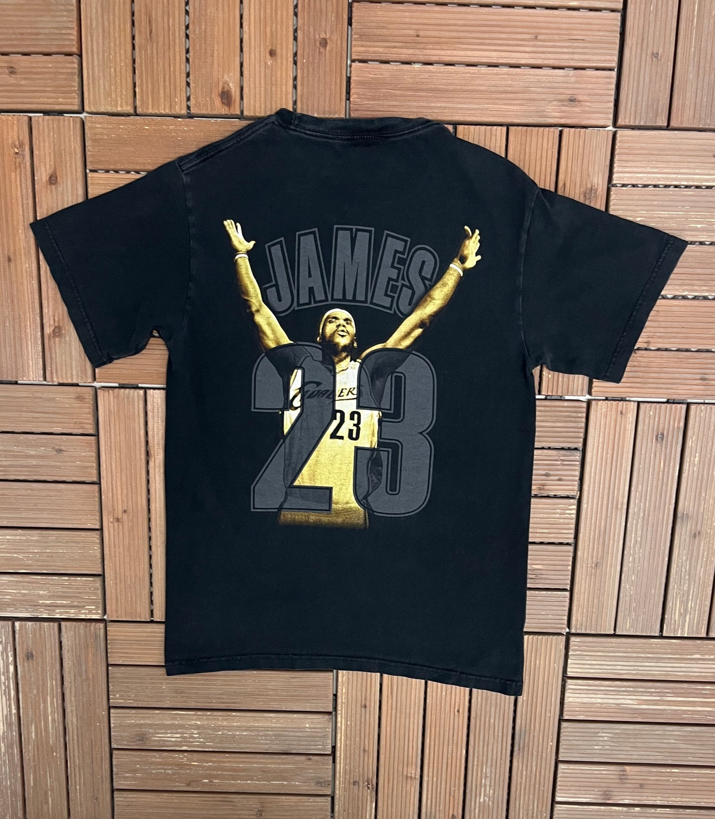 LeBron King James Cleveland Cavaliers Graphic Tee | Size Small | Vintage 2000s NBA Basketball Black T-Shirt |