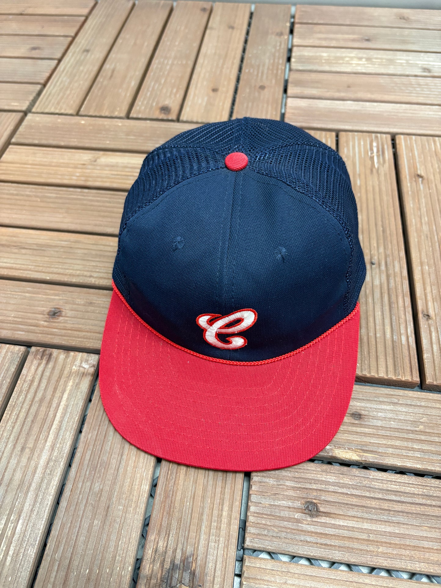 Chicago White Sox Cursive C Stitched Hat | Snap Back | Vintage 1980s MLB Baseball Blue Cap |