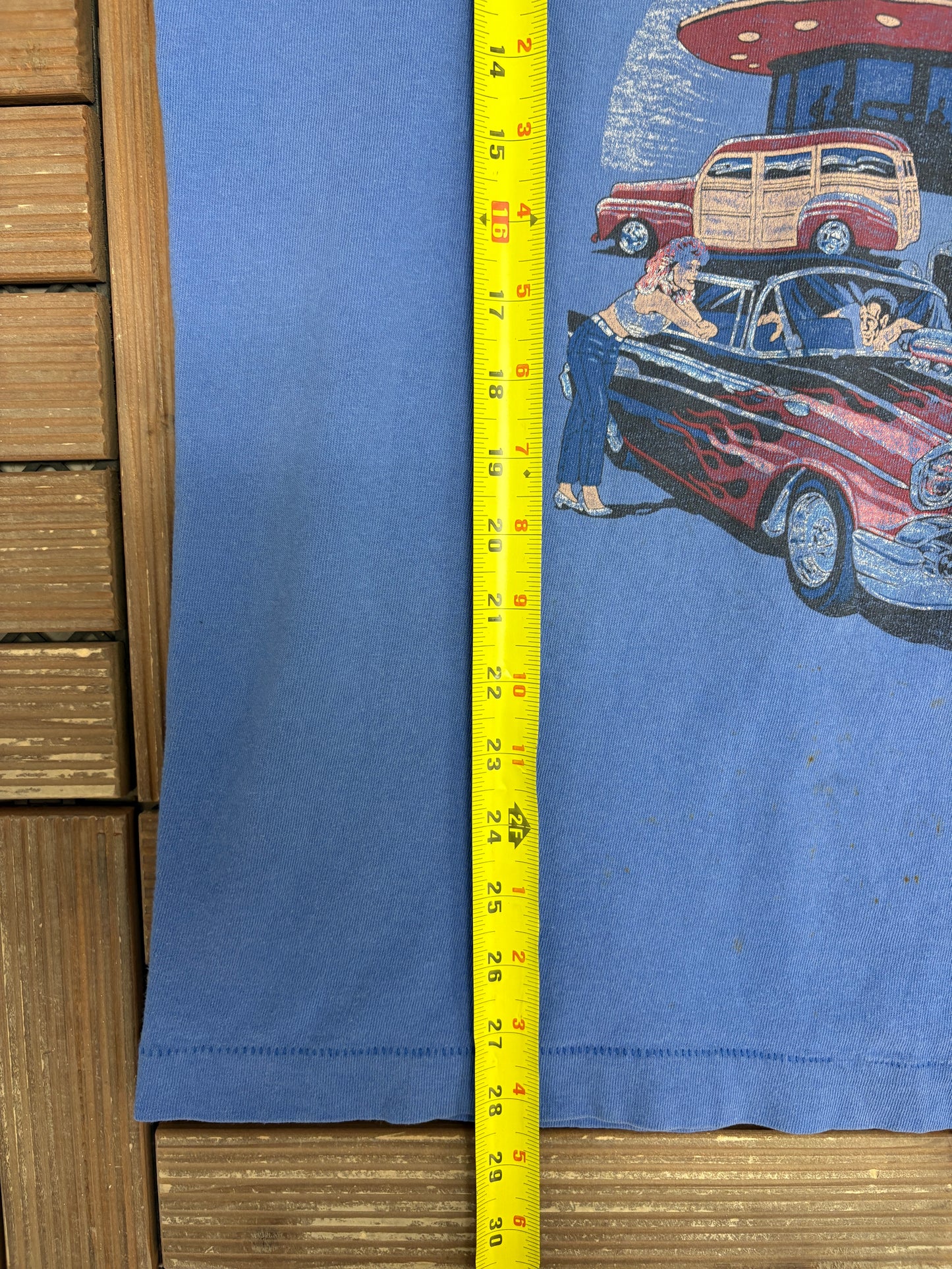 Cruisin' American Style Graphic Tee | Size Large | Vintage 1990s Promotional Blue T-Shirt |