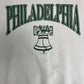 Philadelphia Liberty Bell Graphic Sweater | Size Large | Vintage 1990s Tourist White Sweater |