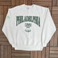 Philadelphia Liberty Bell Graphic Sweater | Size Large | Vintage 1990s Tourist White Sweater |