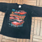 Chevrolet Tri-Five Graphic Tee | Size XX-Large | Vintage 2000s Muscle Car Promotional Black T-Shirt |