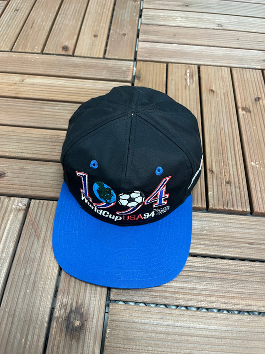 World Cup USA '94 Graphic Hat | Snap Back | Vintage 1990s World Cup Black Cap |