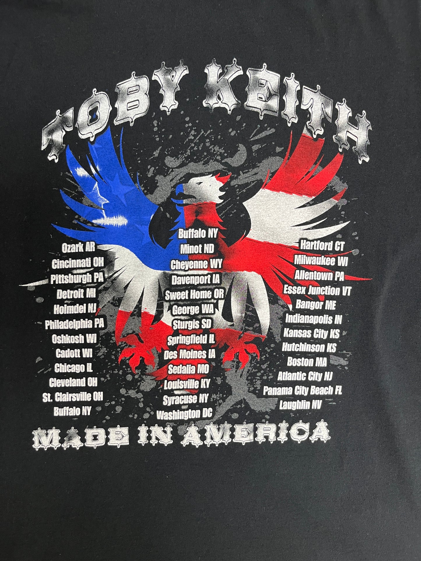 Toby Keith Made in America Graphic Tee | Size XX-Large | Vintage 2000s Country Music Black T-Shirt |