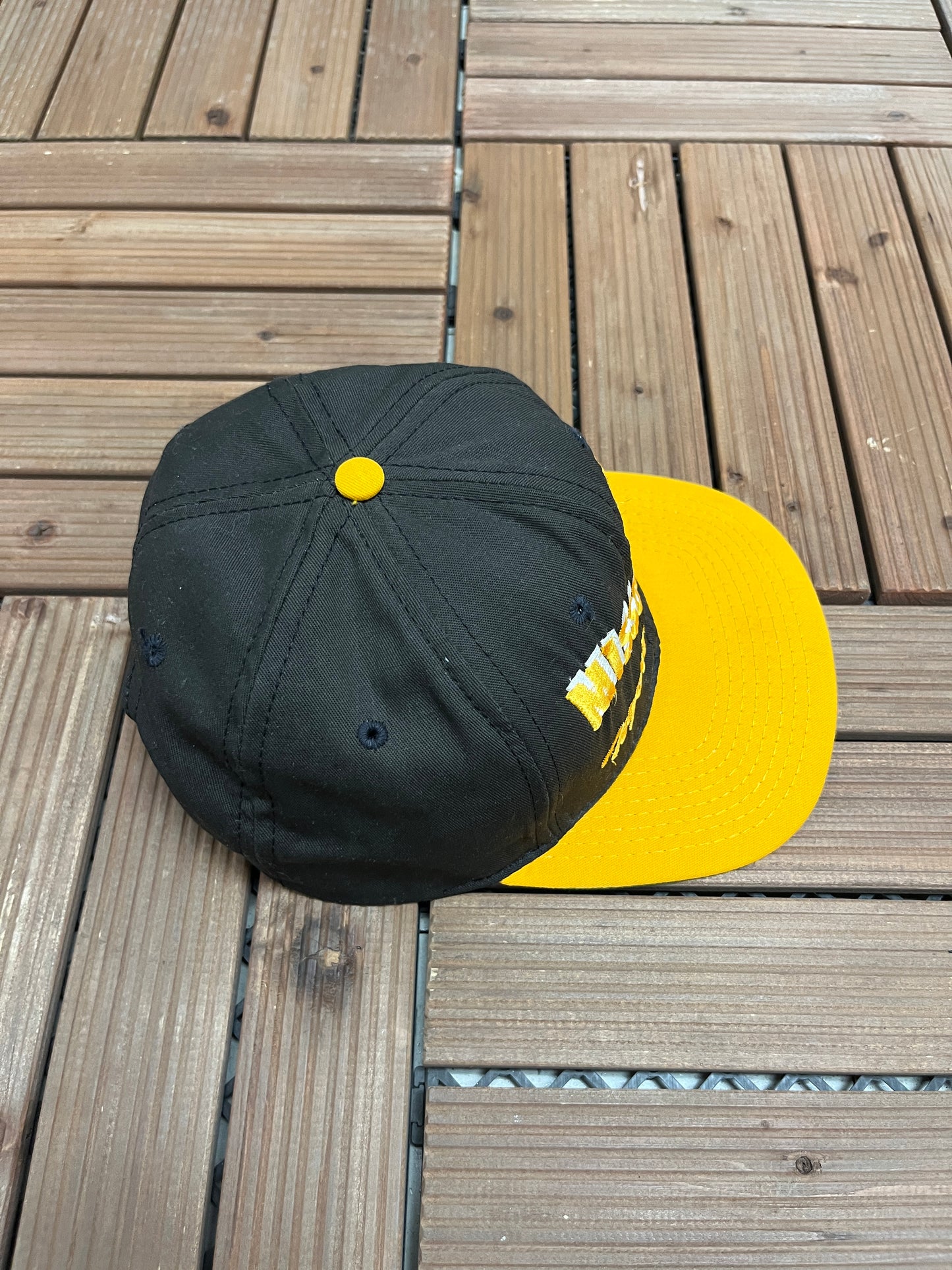 Missouri Tigers Wave Spell Out Graphic Hat | Snap Back | Vintage 1990s College Black Cap |