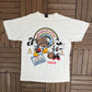 Mickey & Minnie Mouse Transatlantic Graphic Tee | Size X-Large | Vintage 1990s Cartoon Promotional White T-Shirt |