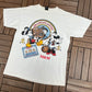 Mickey & Minnie Mouse Transatlantic Graphic Tee | Size X-Large | Vintage 1990s Cartoon Promotional White T-Shirt |