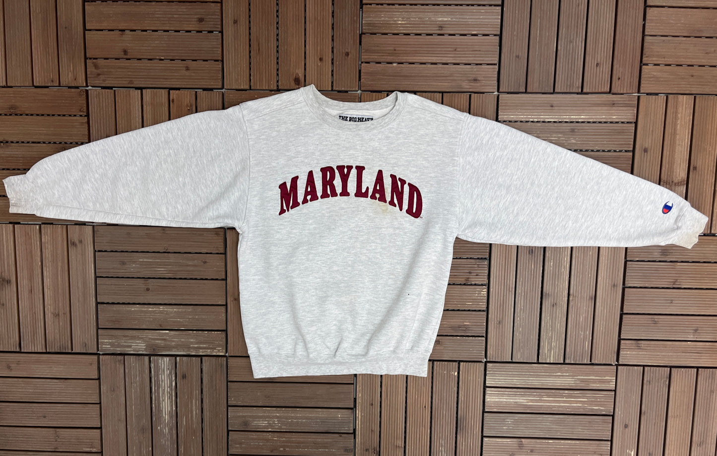 Maryland Terrapins Graphic Crewneck | Size Medium | Vintage 1990s College Grey Sweater |