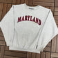 Maryland Terrapins Graphic Crewneck | Size Medium | Vintage 1990s College Grey Sweater |