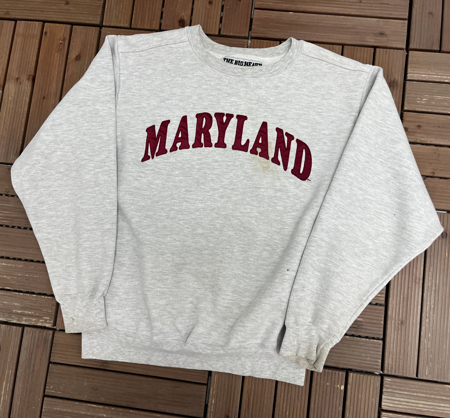 Maryland Terrapins Graphic Crewneck | Size Medium | Vintage 1990s College Grey Sweater |