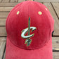 Cleveland Cavaliers Embroidered Graphic Hat | Strap Back | Vintage 2000s NBA Basketball Red Cap |