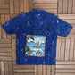 Hawaii Oceans Graphic Hawaiian Shirt | Size Large | Vintage 1990s Scenic Hawaiian Shirt |