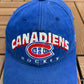 Montreal Canadiens Hockey Graphic Hat | Snap Back | Vintage 1990s NHL Hockey Blue Cap |
