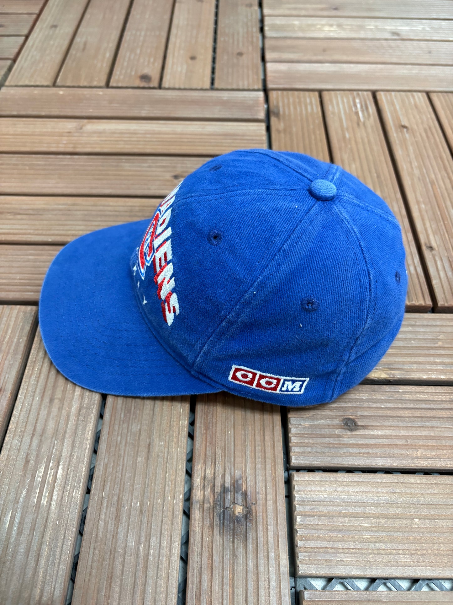 Montreal Canadiens Hockey Graphic Hat | Snap Back | Vintage 1990s NHL Hockey Blue Cap |