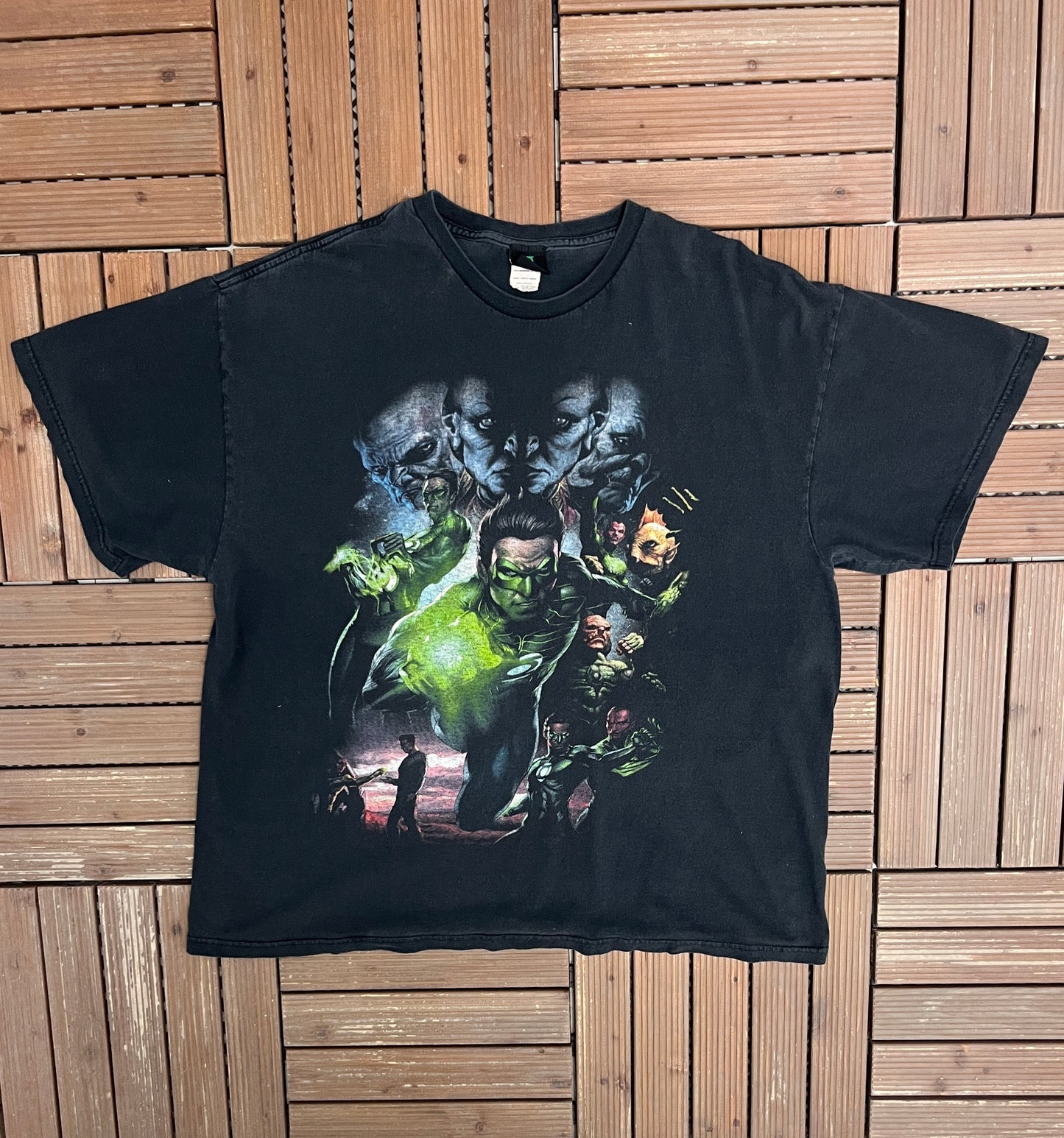 Green Lantern Graphic Tee | Size XX-Large | Vintage 2000s DC Comics Black T-Shirt |