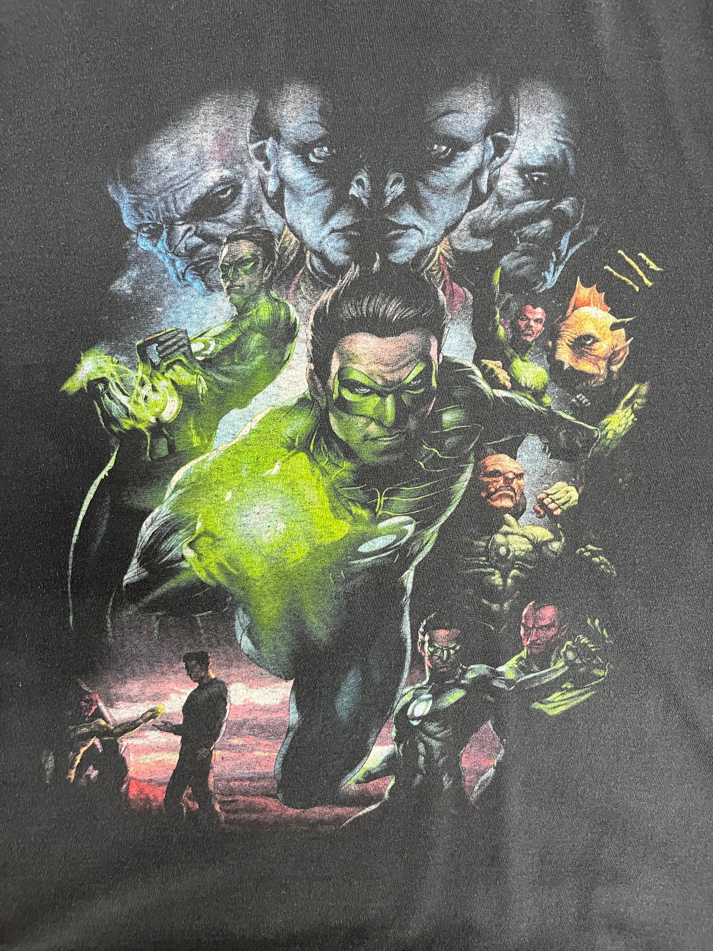 Green Lantern Graphic Tee | Size XX-Large | Vintage 2000s DC Comics Black T-Shirt |